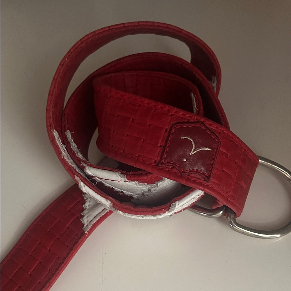 Stylish Red Woven Belt